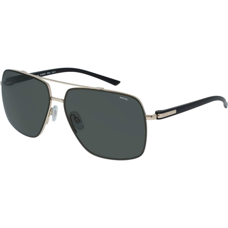 INVU OCCHIALI DA SOLE P 1002 C GOLD BLACK ORO NERO LENTI POLARIZZATE TECNOLOGIA 5.0