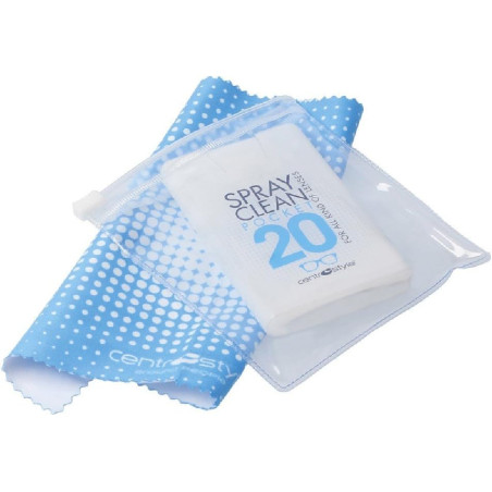 Centrostyle Spray Clean Pocket 20 pulizia lenti di occhiali + pezzuola in microfibra + bustina da viaggio richiudibile
