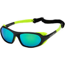 OCCHIALI DA SOLE DA GHIACCIAIO POLARIZZATO CAT 4 CON PARALUCE E ELASTICO - NERO INSERTI VERDE 100% UV BLOCK SUNGLASSES POLARIZE