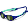 OCCHIALI DA SOLE BLU AZZURRO POLARIZZATO IN GOMMA ELASTICA MORBIDA CON BANDA ELASTICA BIMBO 12-24 MESI