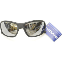 OCCHIALI DA SOLE POLARIZZATI INVU A 2501 G NERO SPECCHIATO SILVER ELASTICO INDEFORMABILE LENTI 100% UV BLOCK SUNGLASSES POLARIZ