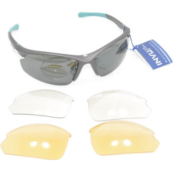 INVU Occhiali da Sole POLARIZZATI 2508 A Grigio Blu Lenti INTERCAMBIABILI 100% UV Block Sunglasses Polarized