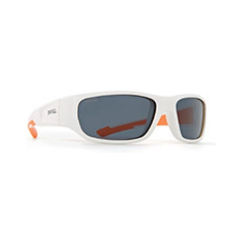 OCCHIALI DA SOLE POLARIZZATI BIMBO INVU K 2415 C BIANCO ARANCIO ESTENDIBILE LENTI 100% UV BLOCK SUNGLASSES POLARIZED
