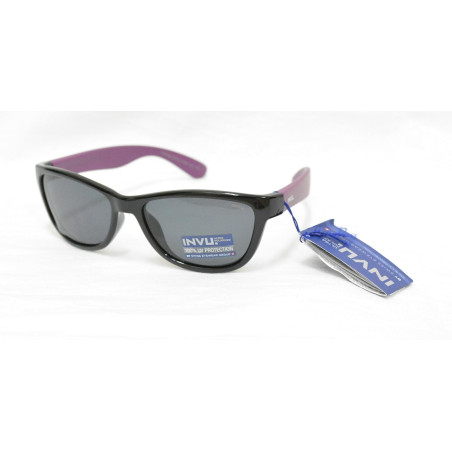 OCCHIALI DA SOLE POLARIZZATI BIMBO INVU K 2416 A NERO VIOLA LENTI 100% UV BLOCK SUNGLASSES POLARIZED