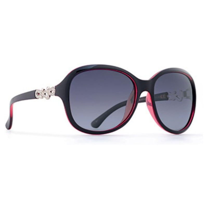 OCCHIALI DA SOLE POLARIZZATI INVU P 2501 B NERO BORDEAUX LENTI 100% UV BLOCK SUNGLASSES POLARIZED