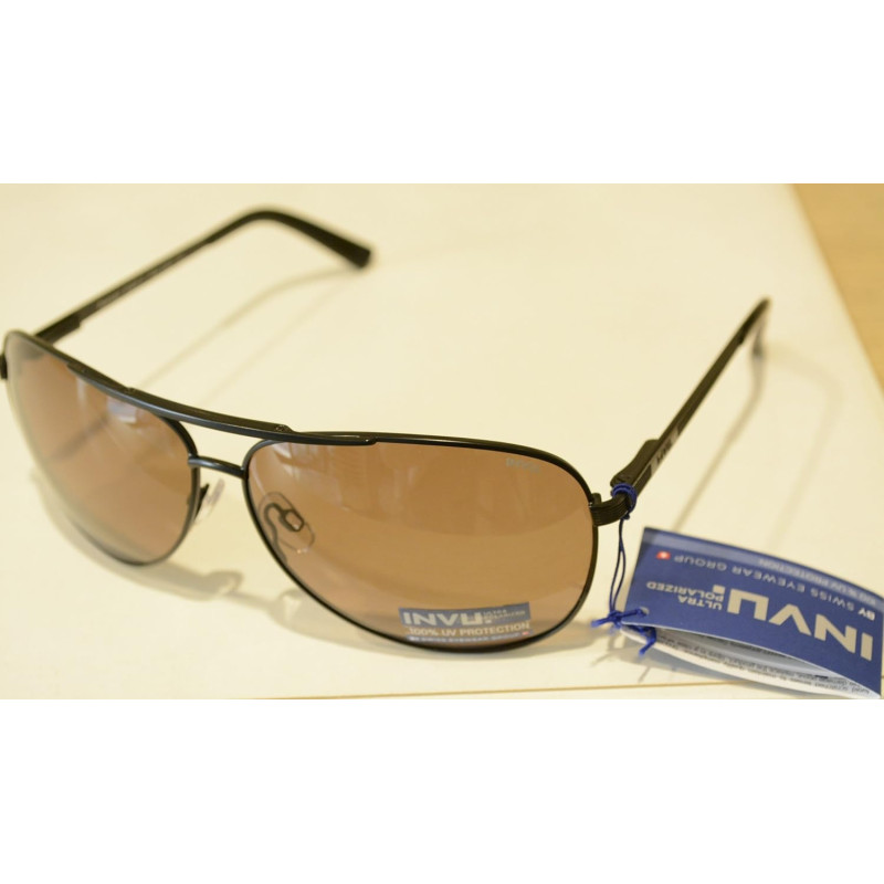 INVU Occhiali da Sole POLARIZZATI B 1407 C Nero Lenti 100% UV Block Sunglasses Polarized