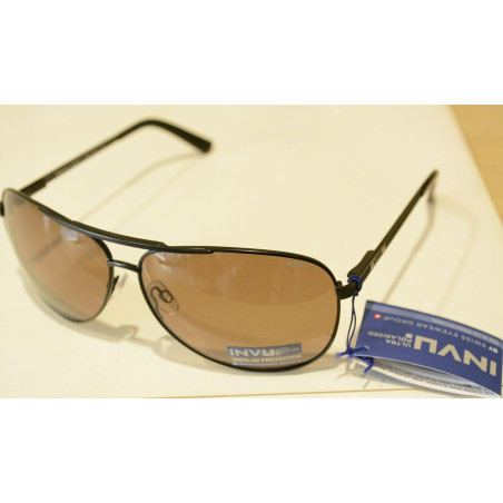 INVU Occhiali da Sole POLARIZZATI B 1407 C Nero Lenti 100% UV Block Sunglasses Polarized