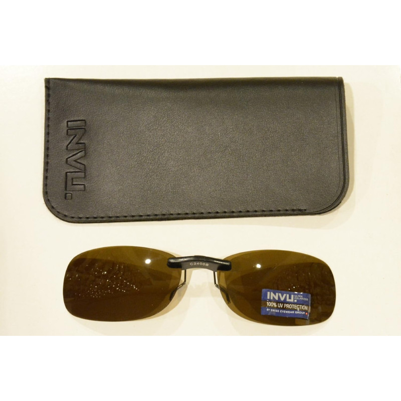 INVU Occhiali da Sole POLARIZZATI ADDIZIONALE Fisso Invisibile 2400 B Lenti Marrone 100% UV Block Sunglasses Polarized