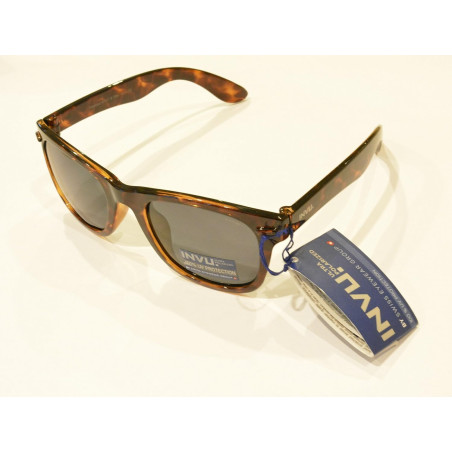 OCCHIALI DA SOLE POLARIZZATI RAGAZZO/A ADULTO VISO PICCOLO INVU K 2417 B MARRONE TARTARUGA LENTI 100% UV BLOCK SUNGLASSES POLAR