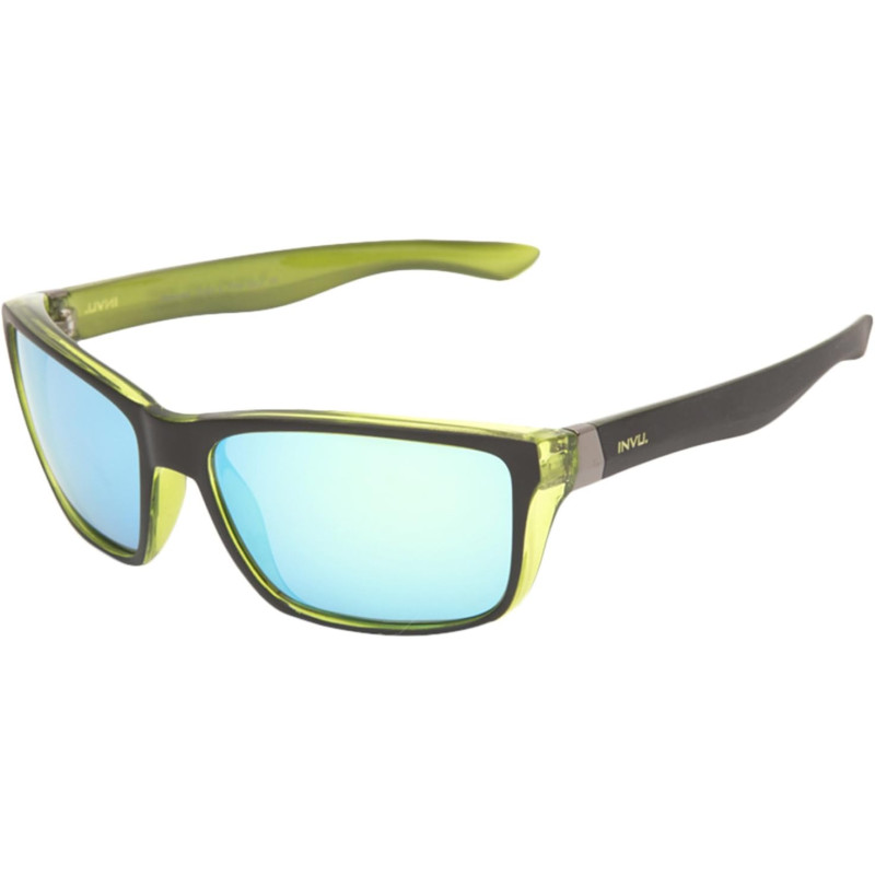 OCCHIALI DA SOLE POLARIZZATI INVU T 2404 A VERDE NERO LENTI SPECCHIATE VERDE 100% UV BLOCK SUNGLASSES POLARIZED