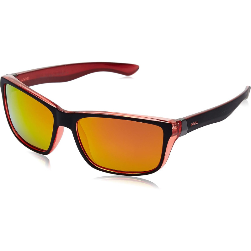 INVU Occhiali da Sole POLARIZZATI T 2404 B Arancio Nero Lenti SPECCHIATE Arancio 100% UV Block Sunglasses Polarized