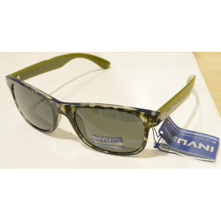 INVU OCCHIALI DA SOLE POLARIZZATI T 2412 A GRIGIO VERDE TARTARUGA LENTI 100% UV BLOCK SUNGLASSES POLARIZED