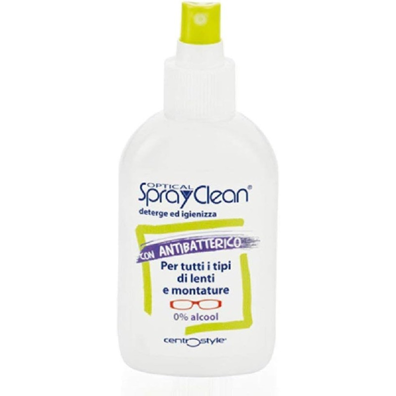 SPRAY ANTIBATTERICO IGIENIZZANTE DETREGENTE PER OCCHIALI E LENTI ANCHE ANTIRIFLESSO NO ALCOOL