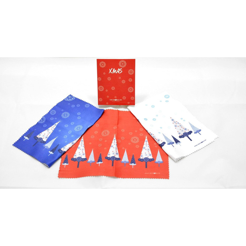 OTTICA TRAINA Kit Natale 3 PZ. PEZZUOLA per Occhiali 100% Microfibra Cloth for Sunglasses Kit 3 PC Christmas
