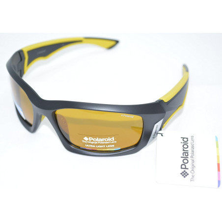 OCCHIALI DA SOLE POLARIZZATI POLAROID P 7324 C NERO LENTI GIALLO FOR FISHING 100% UV BLOCK SUNGLASSES POLARIZED