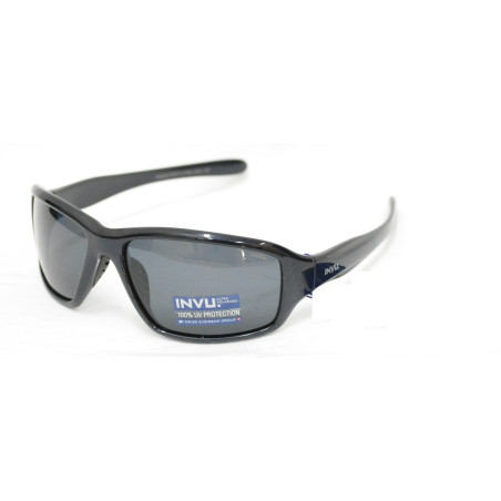 OCCHIALI DA SOLE POLARIZZATI BIMBO INVU K 2415 A NERO ROSSO ESTENDIBILE 100% UV BLOCK SUNGLASSES POLARIZED ELASTIC