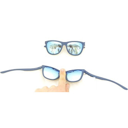 INVU OCCHIALI DA SOLE 2800 B BLU IN GOMMA ESTENDIBILE SPECCHIATO BLU POLARIZZATO 100% SUNGLASSES SONNENBRILLE LUNETTE DE SOLEIL