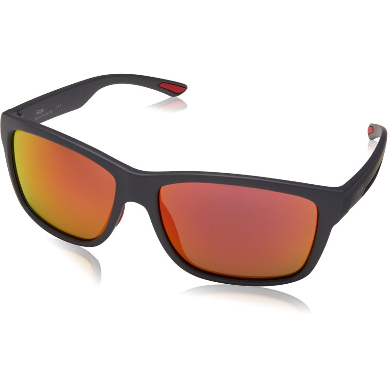 Smith Uomo Sage Uz Fre 61 Occhiali da sole, Grigio (Matt Grey/Red Fl)