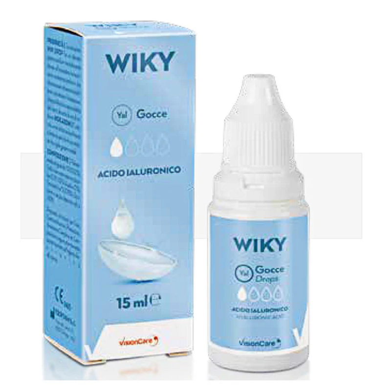 3x Wiky Sostituto Lacrimale Acido Ialuronico 02% 15 ml Idrata e pulisce lenti a contatto