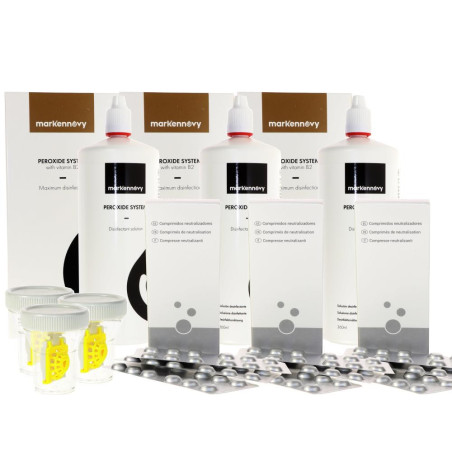 6 x Markennovy Peroxide System Perossido monofase lenti a contatto 360 ml 36 tab
