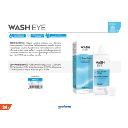 12 x Esoform WASH EYE Bagno Oculare 360 ml Vision Care Rinfrescante Per Occhi Stanchi